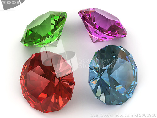 Image of Multi-coloured gemstones