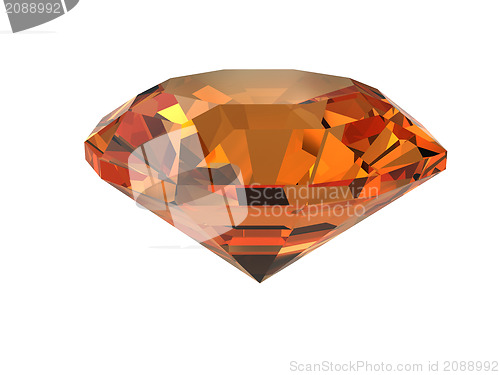 Image of Dark-orange gemstone isolated on white