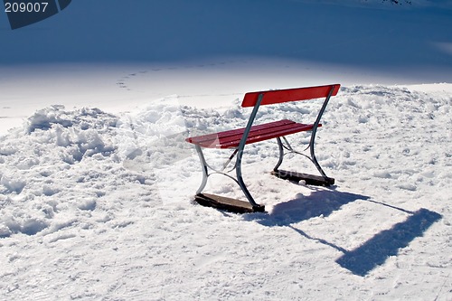 Image of Bench in Snow