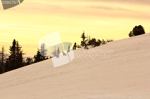 Image of colorful sunrise in the mountains