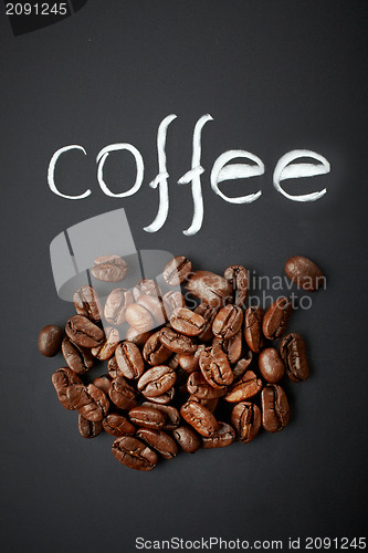 Image of coffee beans on black background