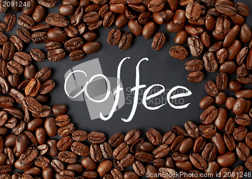 Image of coffee beans on black background