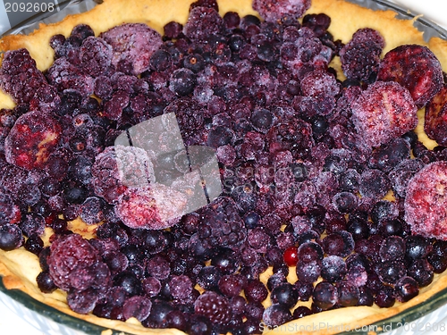 Image of Fresh dark blue berry pie