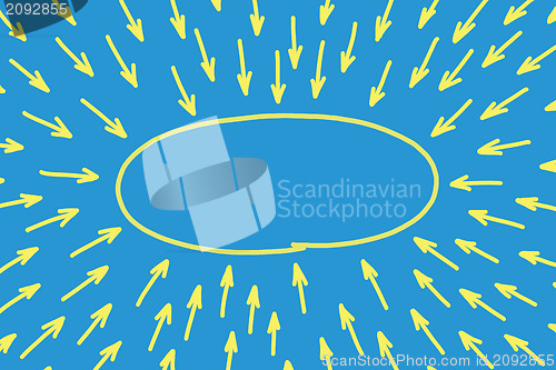 Image of Blank Yellow Oval Shape On Blue