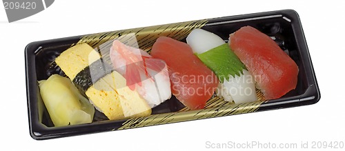 Image of Tray with sushi