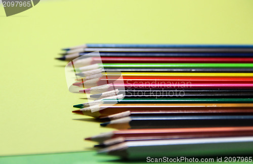 Image of Multicolored wooden pencils