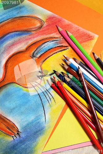 Image of Multicolored pencils