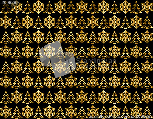 Image of Shining christmas pattern on black background