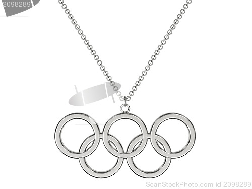 Image of Platinum or silver pendant on chain