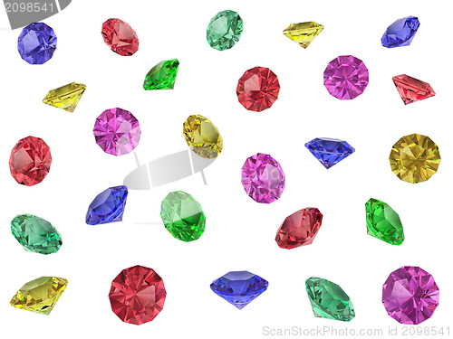 Image of Several multi-coloured gemstones