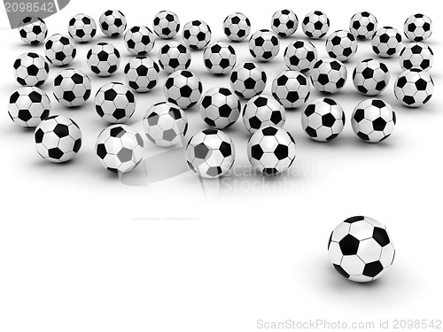 Image of Soccer balls on white