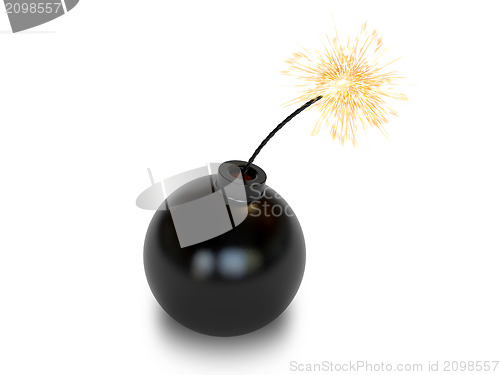 Image of Bomb in old style with a burning wick