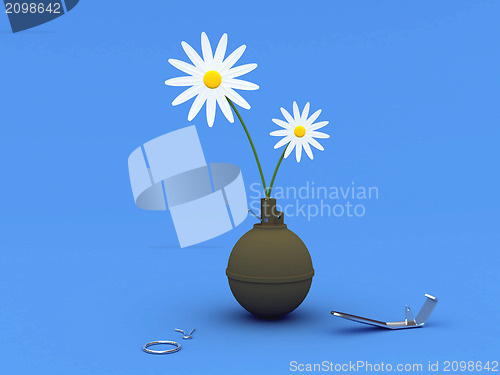 Image of Flowers in the hand grenade
