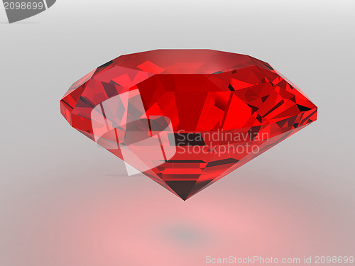 Image of Dark-red gemstone rendered with soft shadows