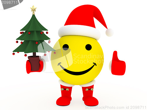 Image of Happy face in Santa's costume