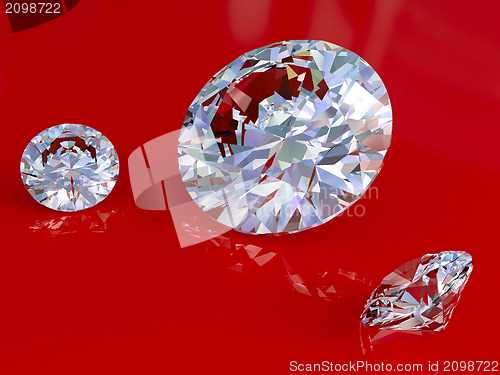 Image of Diamond on glossy black background