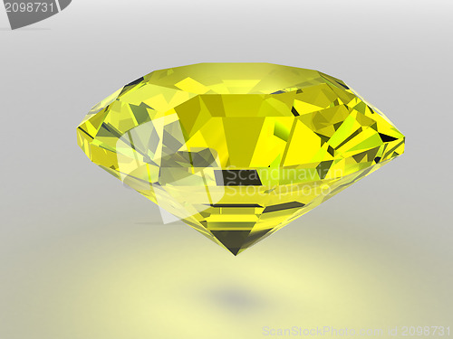 Image of Yellow diamond rendered with soft shadows