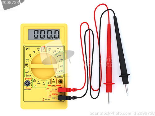 Image of Digital multimeter on white background