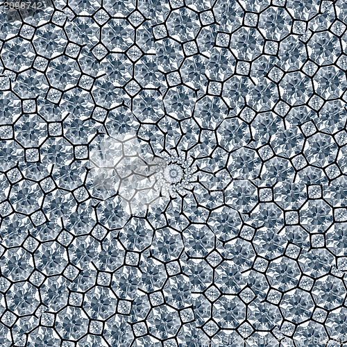 Image of Mosaic pattern of light blue diamonds