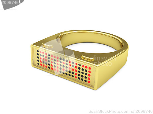 Image of Golden ring with electronic led watch