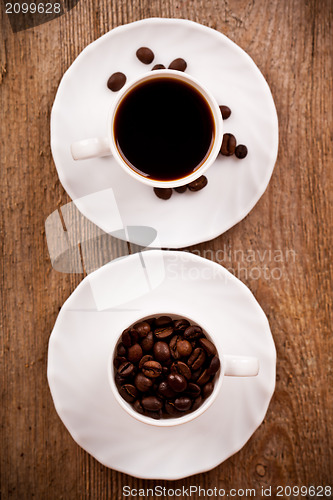 Image of two cups full of coffee