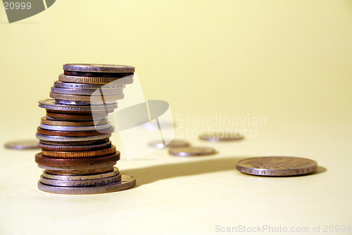 Image of Coins in a vertical raw