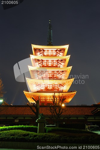Image of pagoda by night