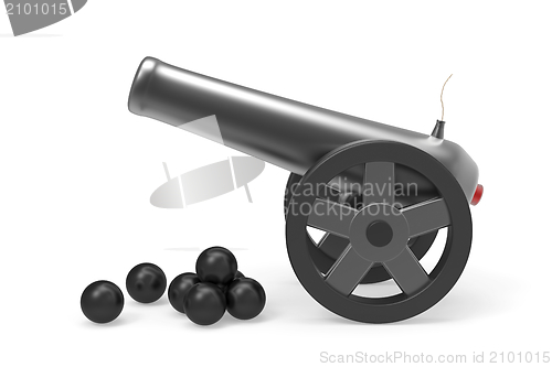 Image of Cannon with black bombs