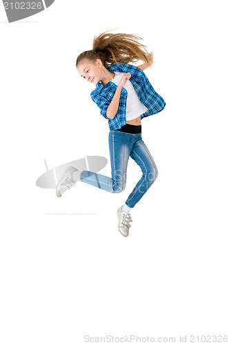 Image of The girl in a jump