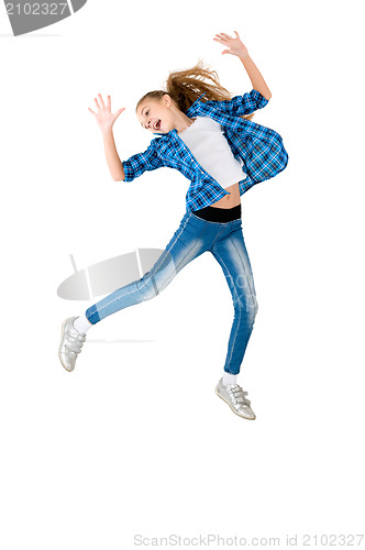 Image of The girl in a jump