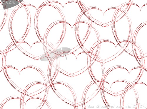 Image of Sketched Hearts on White