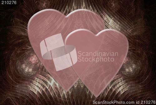 Image of Two Hearts On Intricate Background