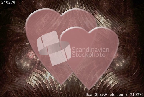 Image of Two Hearts On Intricate Background