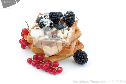 Image of Belgian Waffle and Berries