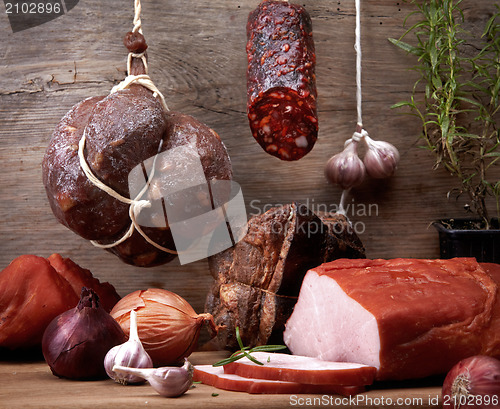 Image of various meat and sausages