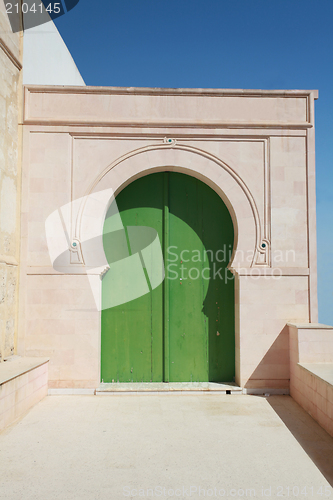 Image of old green gate