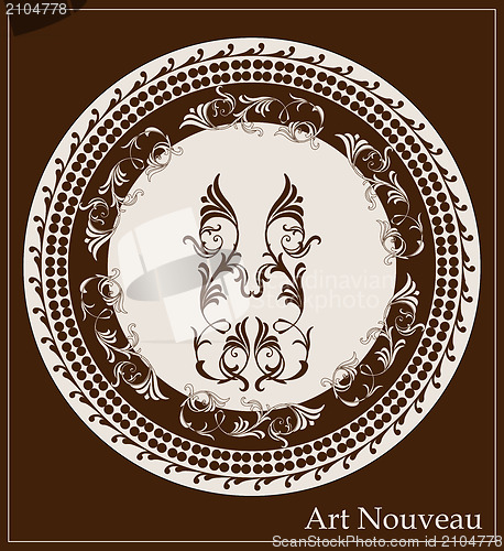 Image of art nouveau design for decorative plate