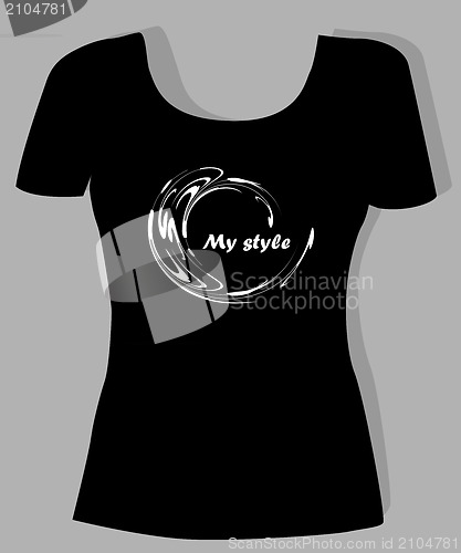 Image of t-shirt design  with abstract design  element