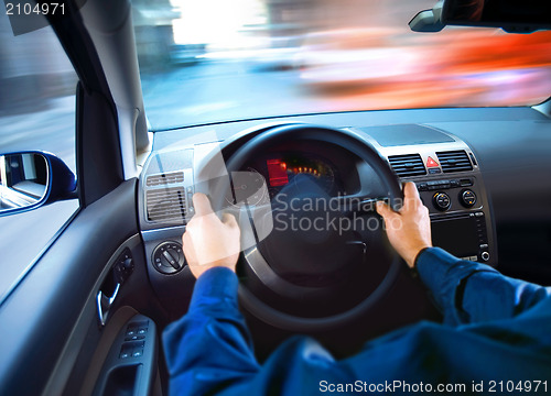 Image of wheel and dashboard