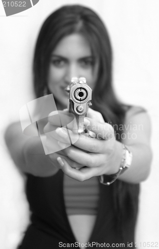 Image of Poirtrait Of a Woman Pointing a Gun