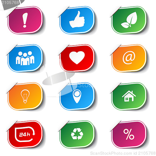 Image of Internet icons - labels 