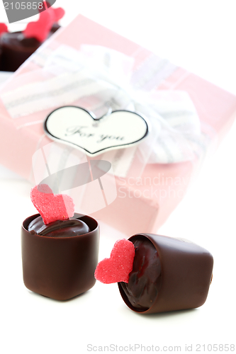 Image of Candy with red hearts.