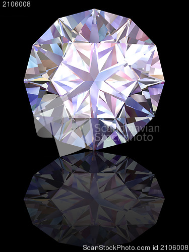Image of Diamond on glossy black background