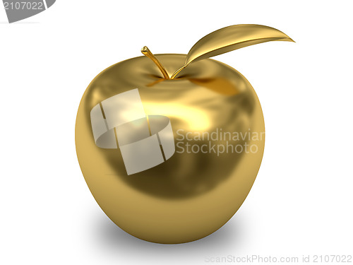 Image of Golden apple on white background