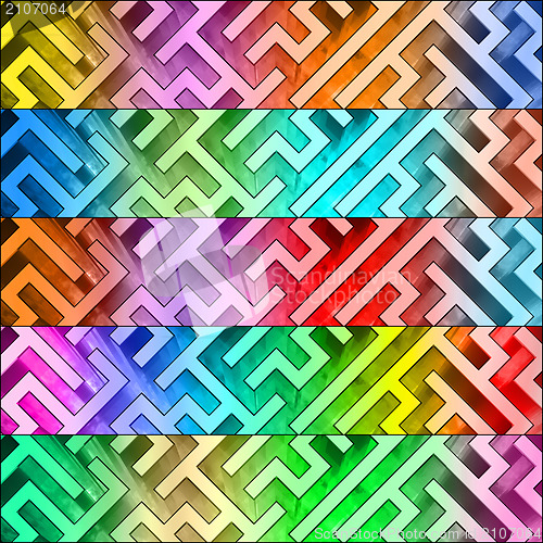 Image of Set of colorful maze headers