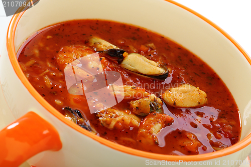 Image of Seafood soup.