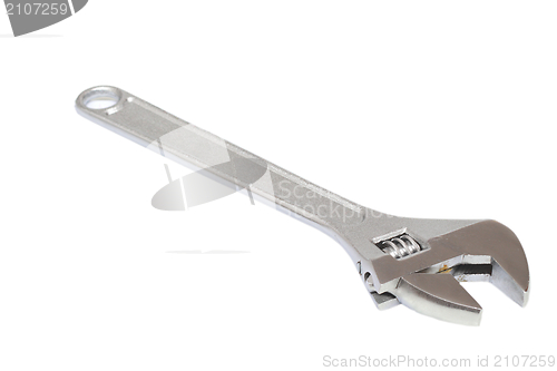 Image of adjustable wrench over white