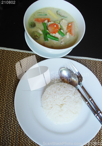 Image of Green curry and rice