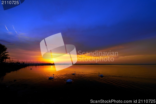 Image of Beautiful Sunset at the ocean