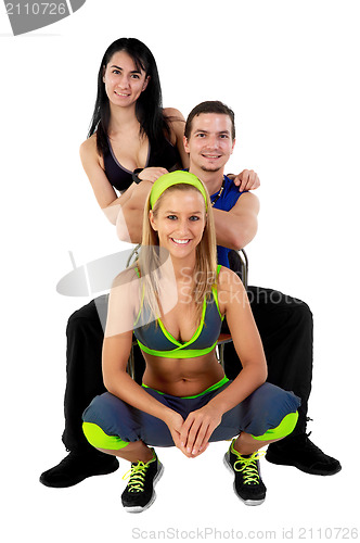 Image of Young Fitness Instructors against white background